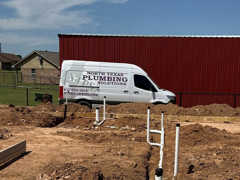 the north texas plumbing solutions van by new construction plumbing
