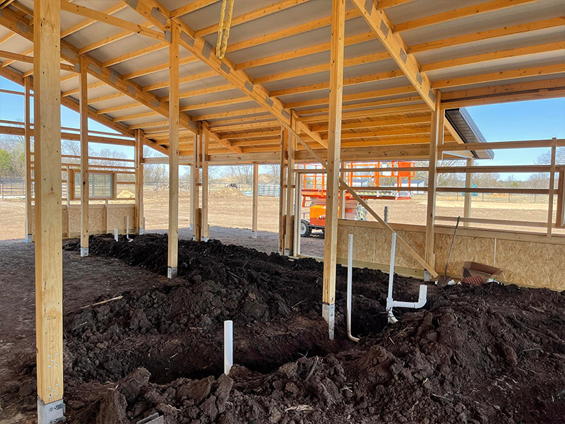 new construction plumbing being installed